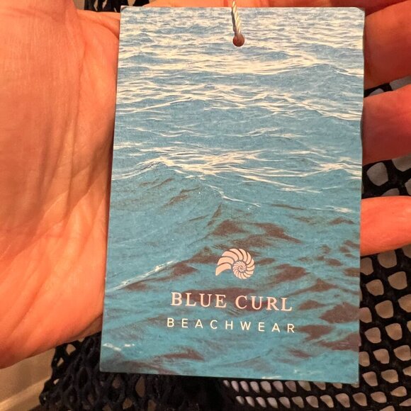 NWT Blue Curl Beachwear Black Fishnet long sleeve swim cover up, Size Medium - Picture 14 of 15